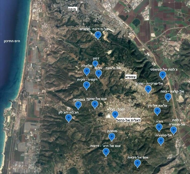 מפה של הכפרים הדרוזים